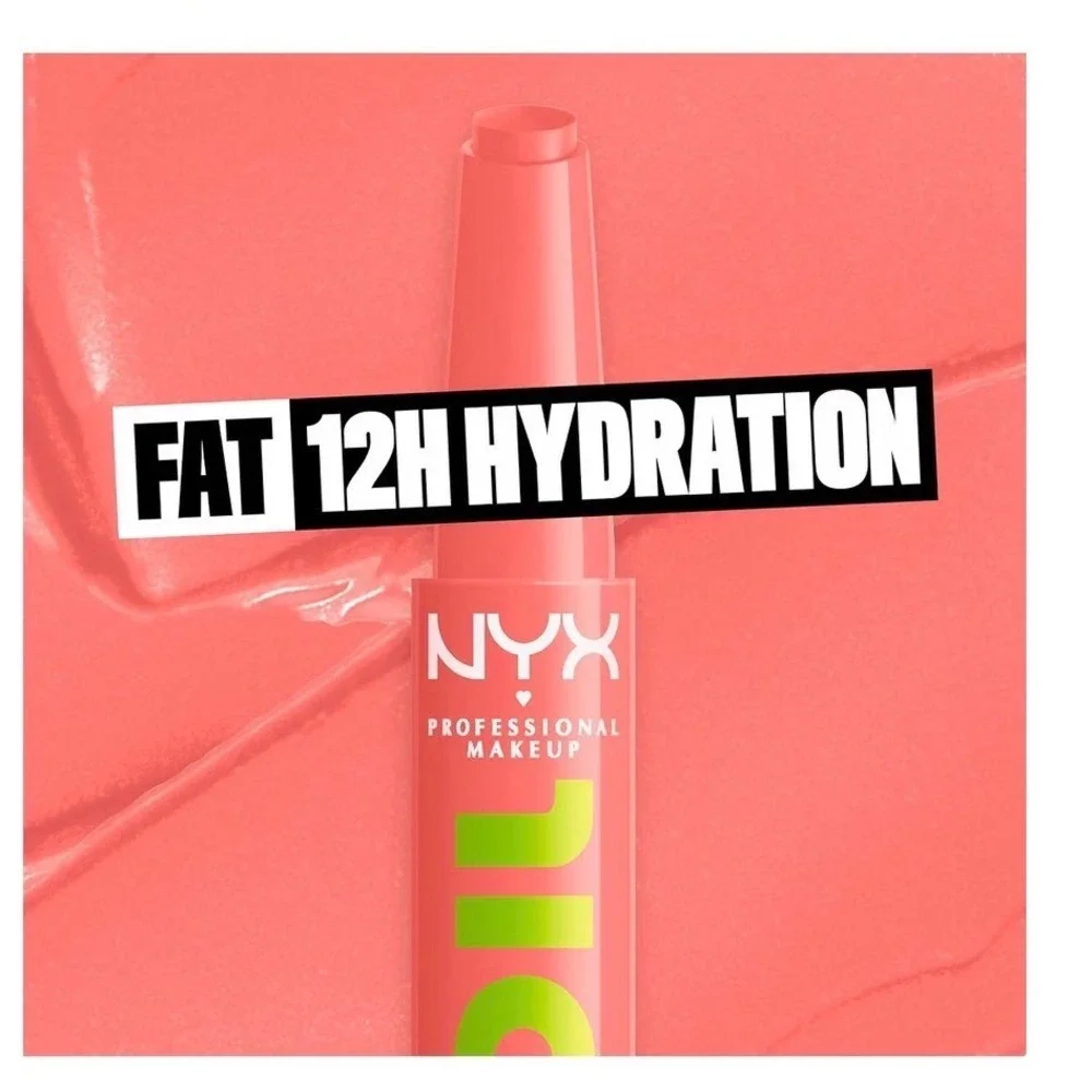 NYX Fat Oil Slick Click Shiny Lip Balm 15 Story Or Post Peach Vegan 0.07oz
